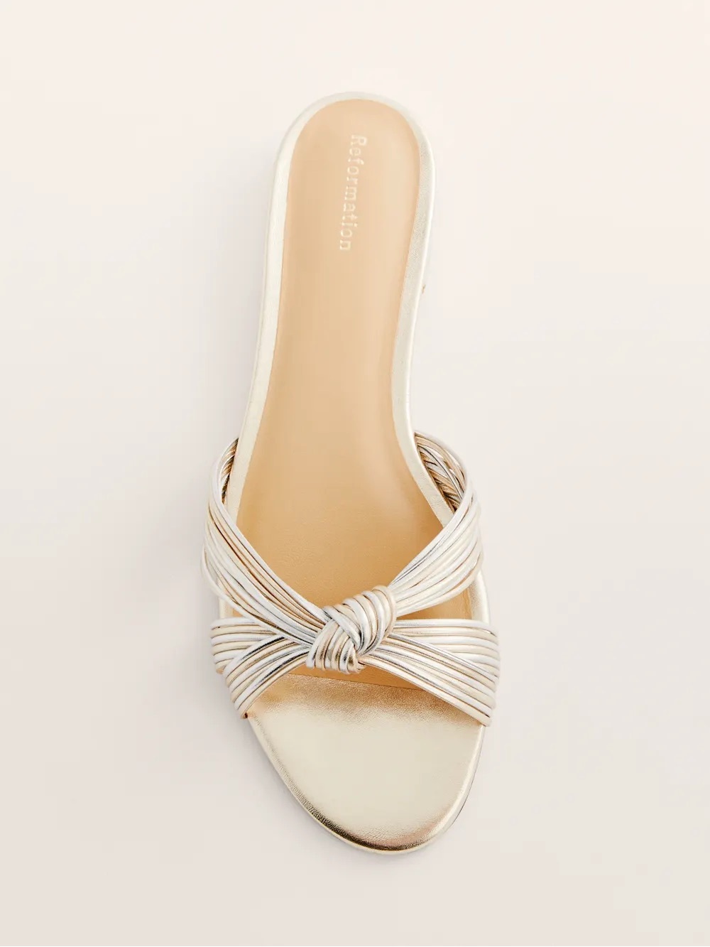 Reformation peridot mignon knot flat sandal